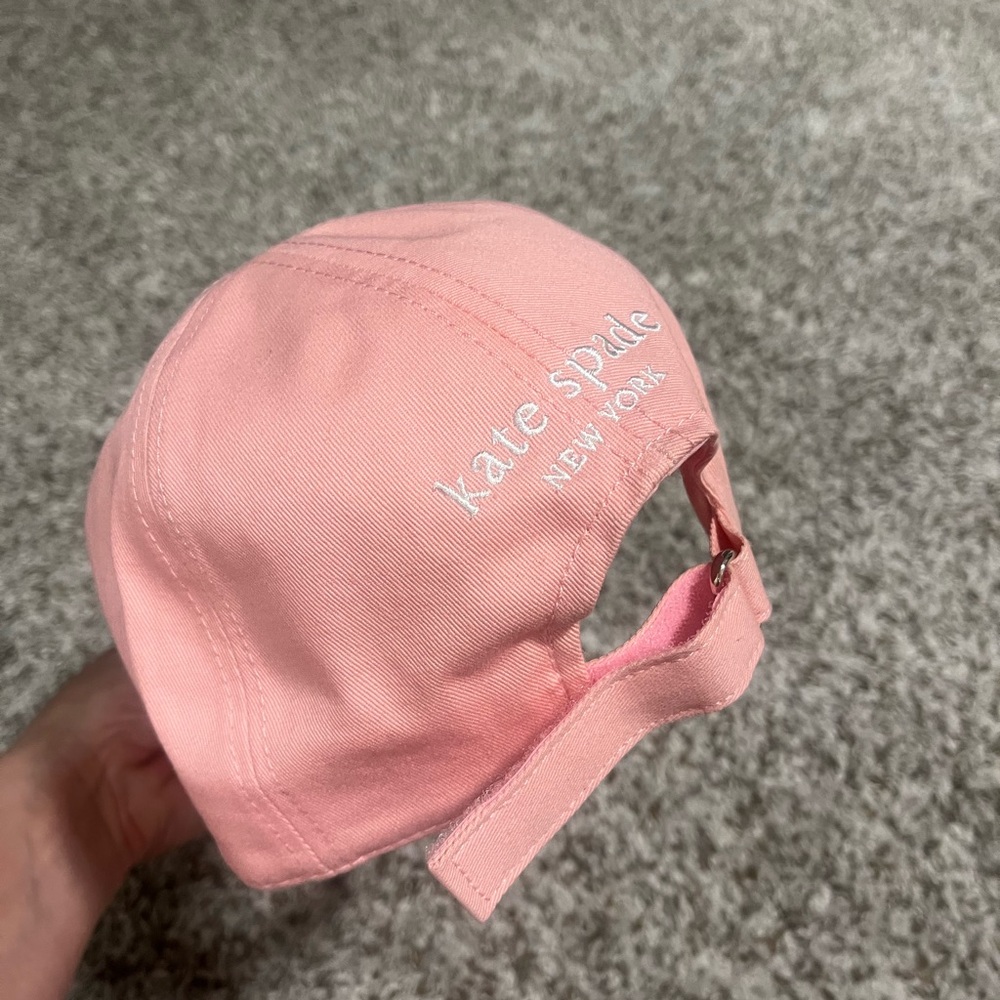 Kate Spade Pink Baseball Cap 
with White Floral Embroidery - Picture 5 of 7